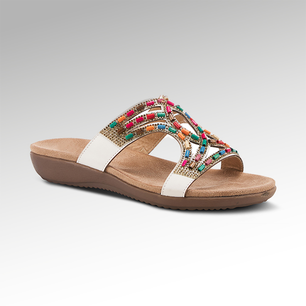 כפכף שטוח אבנים שחור