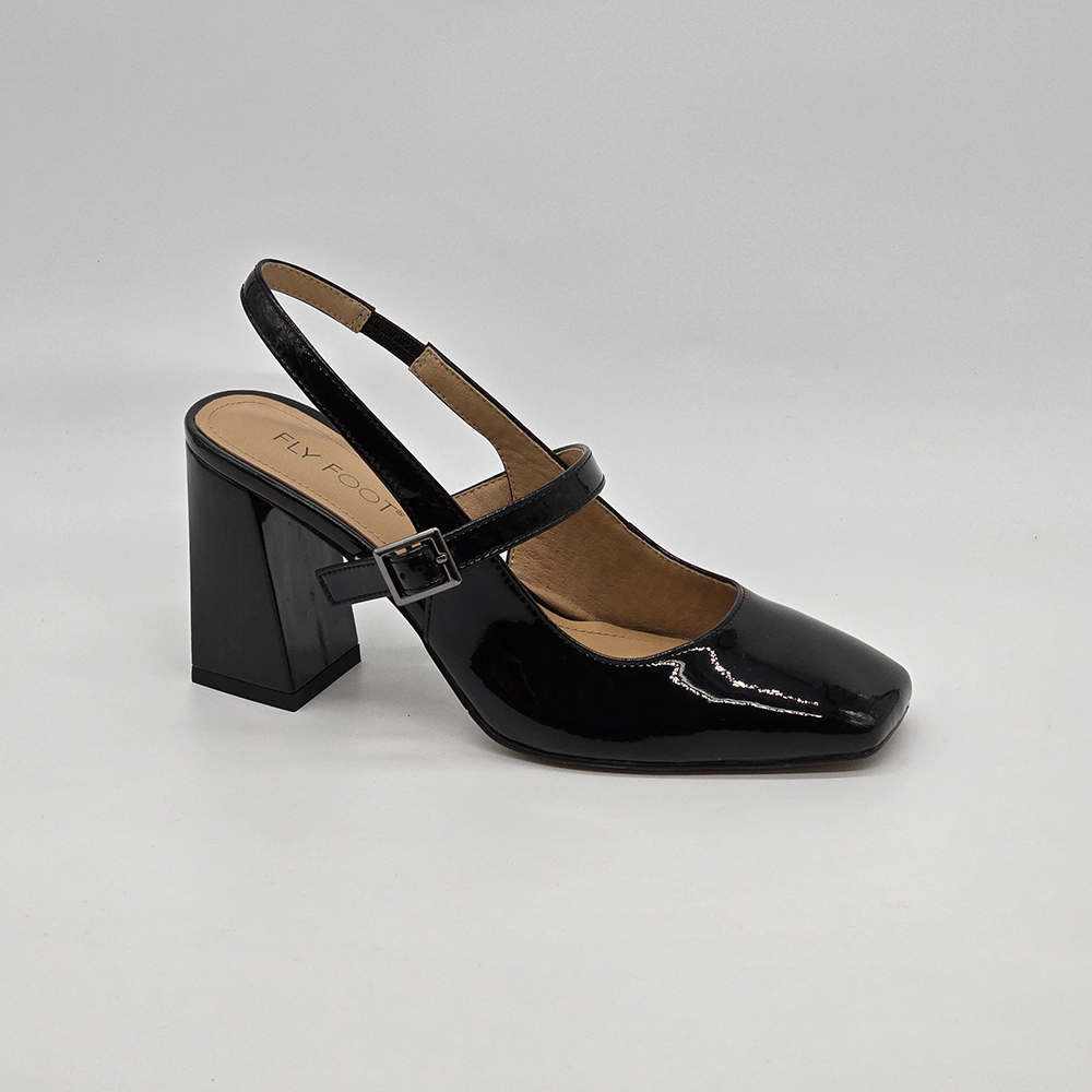 סנדלי עור מרי גין עקב בלו