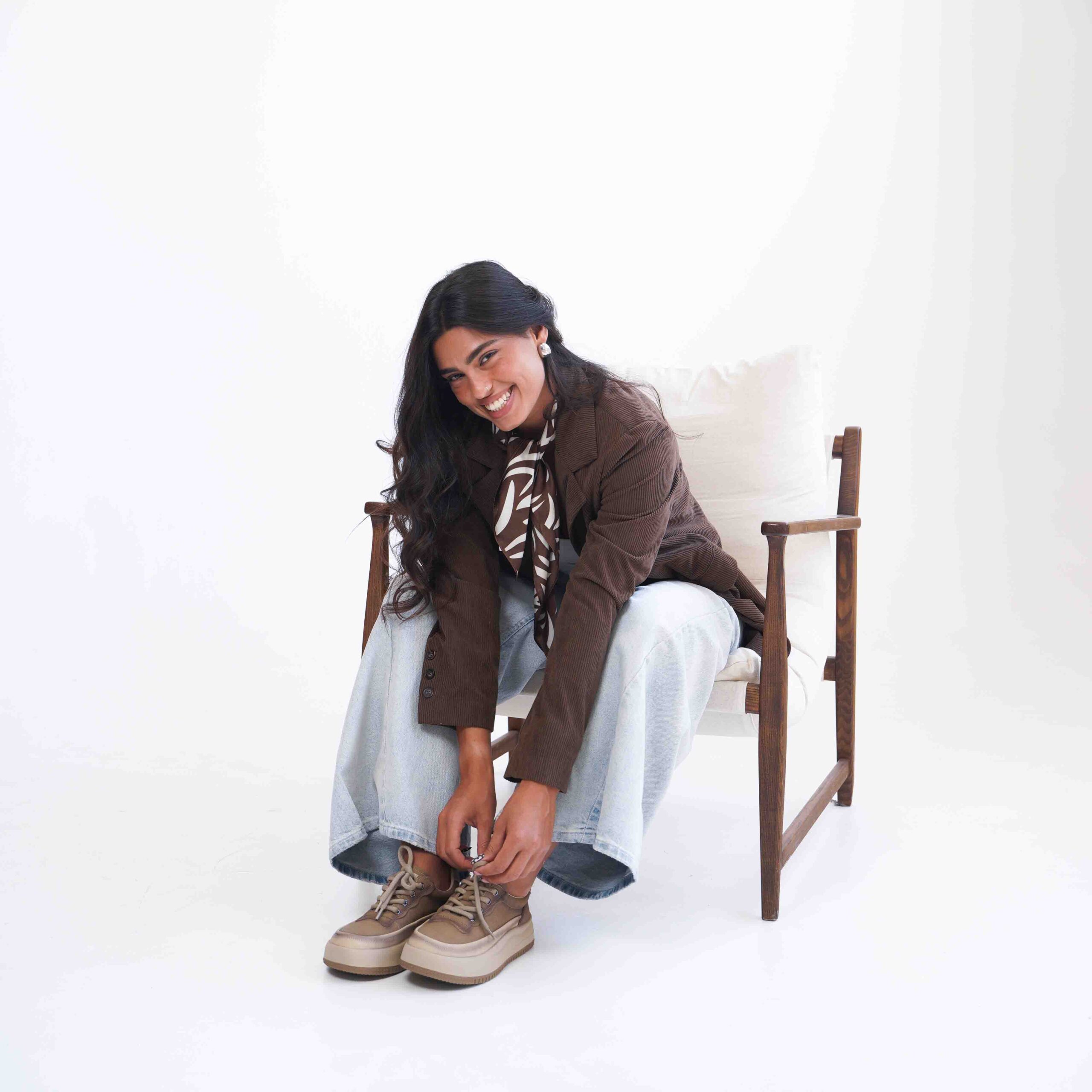 נעלי שרוך סוליה מוגבהת