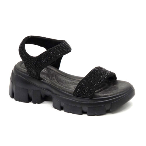 סנדל רצועות עם אבנים סולי