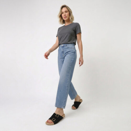 כפכף רצועה רחבה עם אבזמים