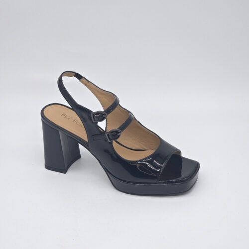 סנדל פלטפורמה עקב בלוק עור