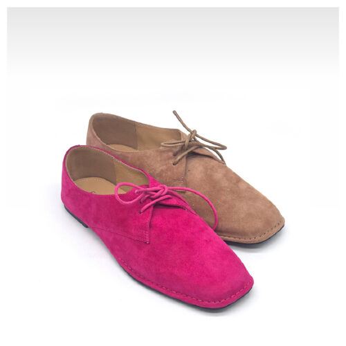 נעל שטוחה שרוכים עור