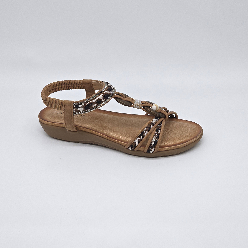 סנדל שטוח רצועות קלועות