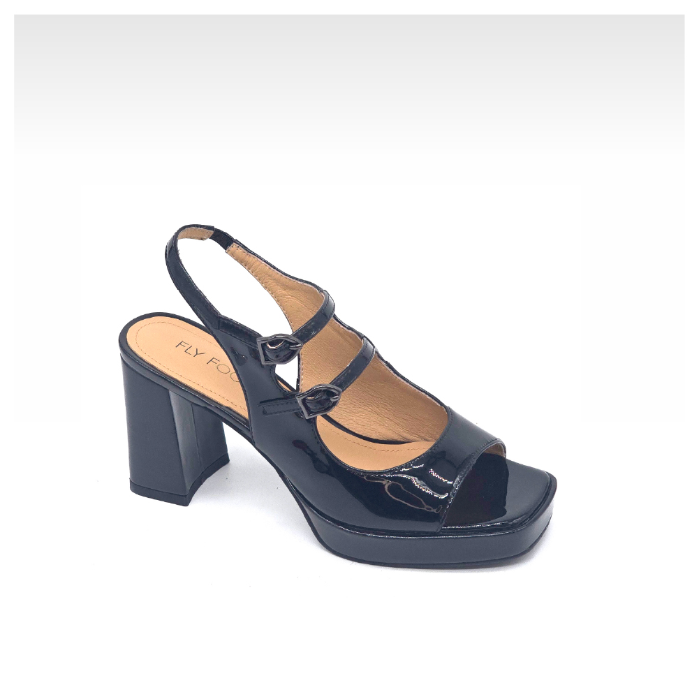 סנדל עקב בלוק רצועות ואבז