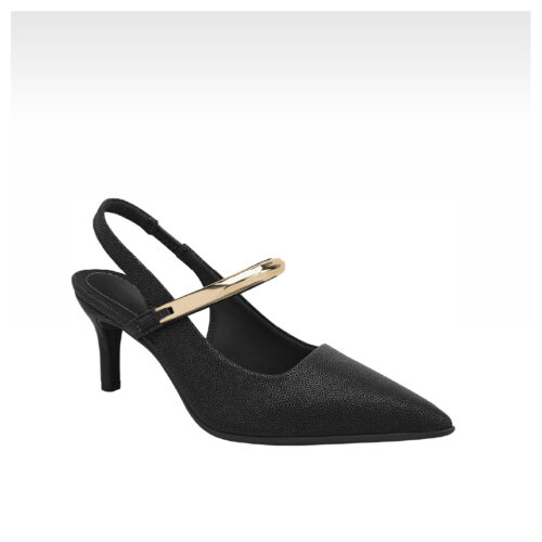 סנדל עקב דק רצווה מוזהבת