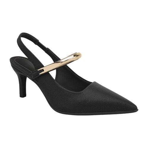 סנדל עקב דק רצווה מוזהבת