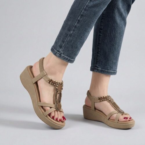 סנדל פלטפורמה רצועות קלוע