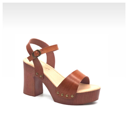 סנדל דמוי עץ רצועות עבות